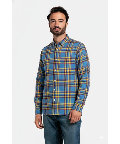 Chemise en Flanelle bleuet muti-color Homme Hiver | Chaude et Confortable
