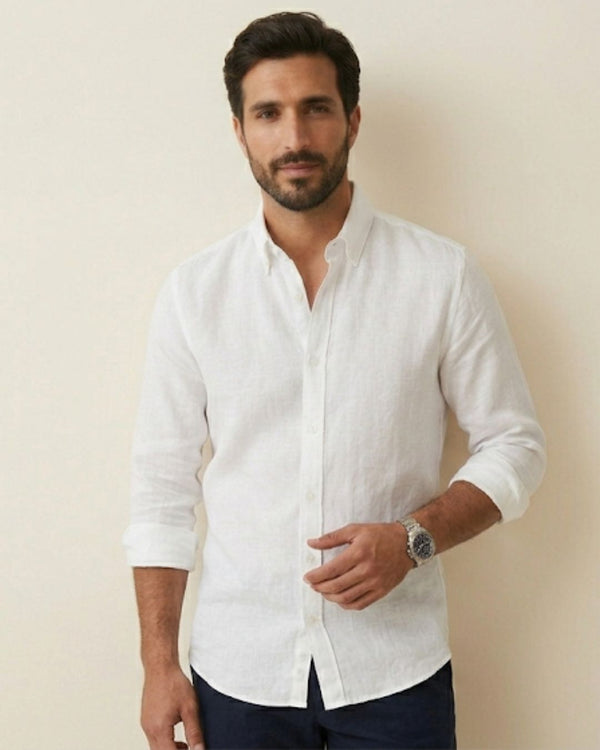 chemise blanche en pure lin organique classic fit