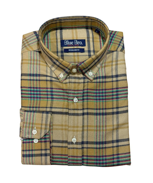 Chemise en Flanelle beige muti-color Homme Hiver | Chaude et Confortable