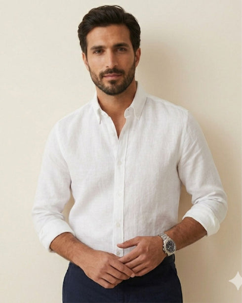 chemise blanche en pure lin organique classic fit