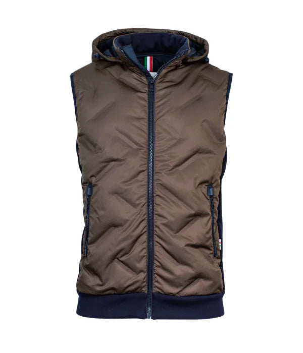 Gilet marron avec capuche amovible