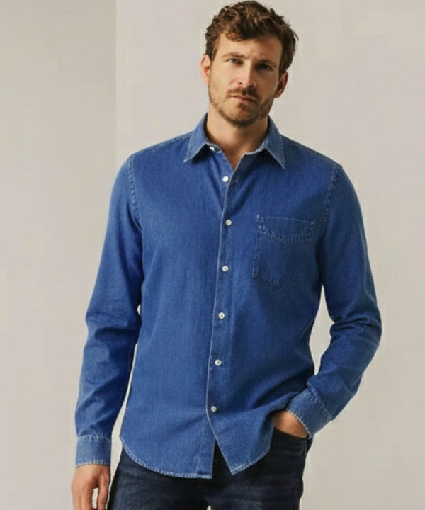 Chemise En Jeans Regular Délavage medium