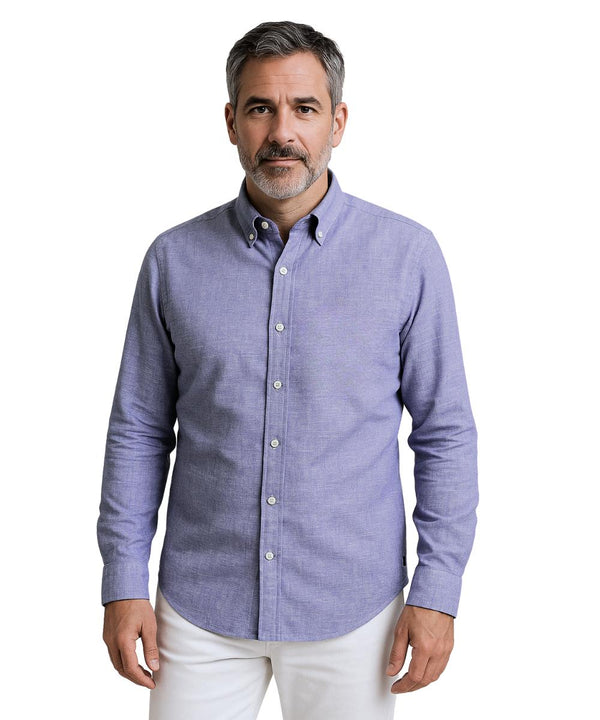 Chemise uni bleu mélange