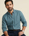 chemise bleu Canard en pure lin organique classic fit