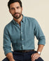 chemise bleu Canard en pure lin organique classic fit