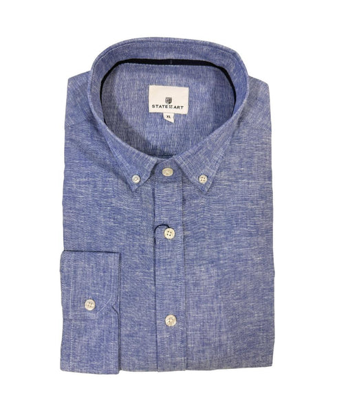 Chemise uni bleu mélange