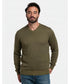 Pull col v imprimé de couleur kaki