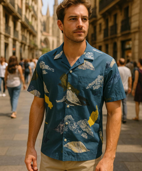 Chemise Imprimé "Montagne D" en Coton