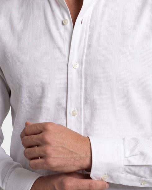 Chemise Homme Blanche Texturée – 100% Coton