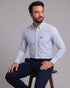 Chemise homme en Coton à Rayures Bleu Ciel