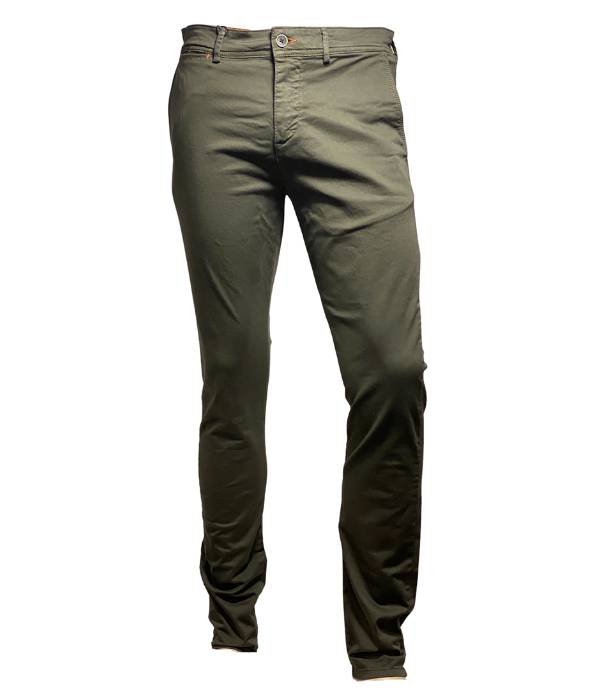 Pantalon chino vert regular fit