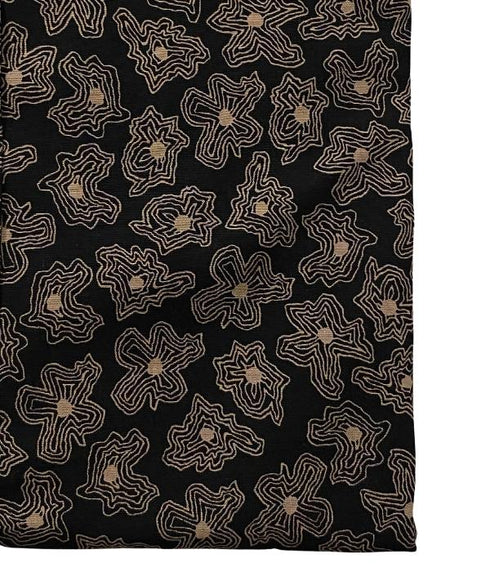 Chemise Homme 100% Coton à Motifs Floraux Abstraits Noir & Beige