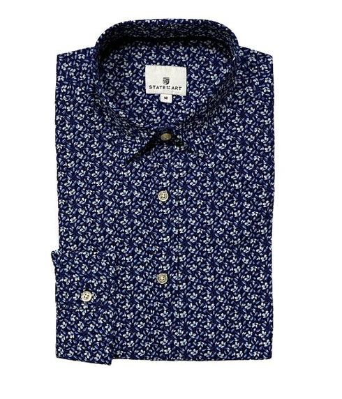 chemise imprimé design goutte bleu