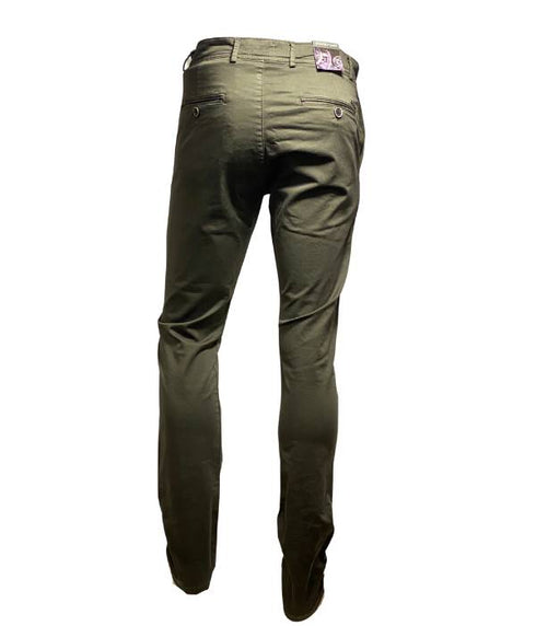 Pantalon chino vert regular fit