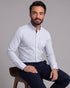 Chemise Ajustée en Coton à Fines Rayures Azur