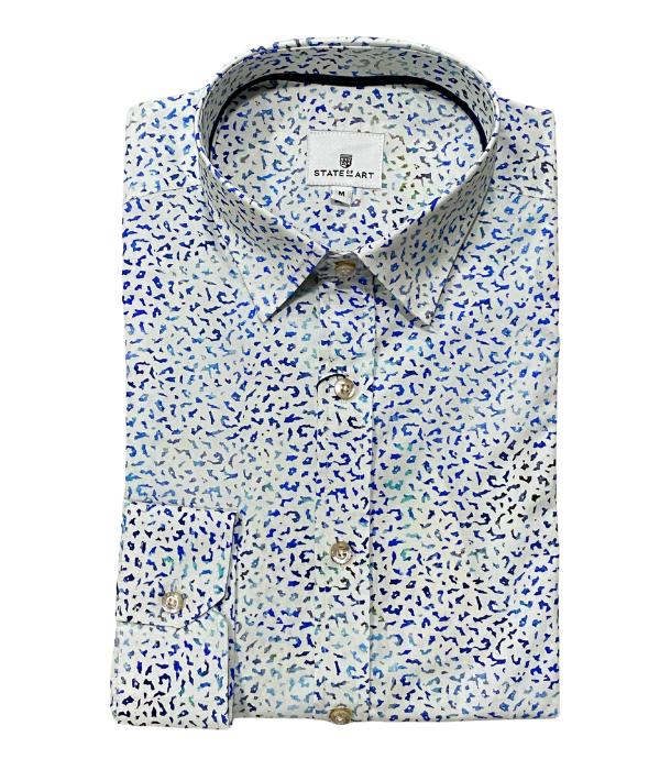 Chemise State of Art 100% Coton – Motifs Mouchetés "Éclats de Couleurs"