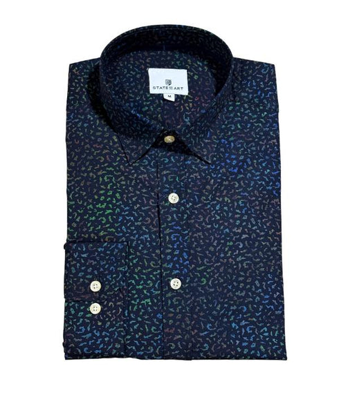 Chemise State of Art 100% Coton – Motifs Mouchetés "Éclats de Couleurs"