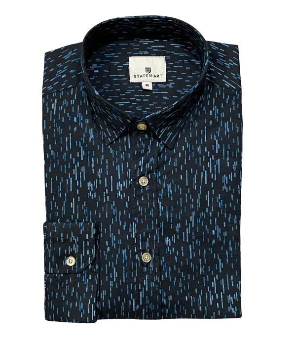 Chemise 100% Coton – Motifs "Lignes Graphiques"