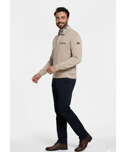 Pull beige avec fermeture éclair made in Italy