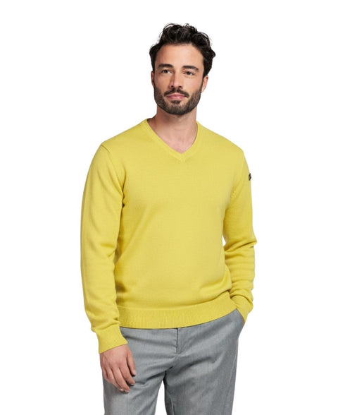 Pull Homme GREEN COAST Col V – Laine Mérinos & Acrylique | Made in Italy