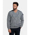 Pull col V homme cloud ciel et gris - made in Italy