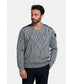 Pull col V homme cloud ciel et gris - made in Italy
