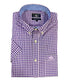 Chemise carreaux violet demi manche