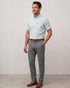Chemise manche courte bleu dragée unie - Col boutonné