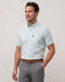 Chemise manche courte bleu dragée unie - Col boutonné