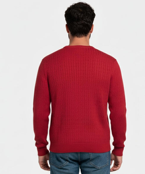 Pull rouge en pure coton FILO DI SCOZIA - made in Italy