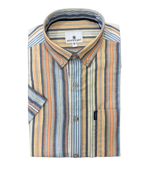 chemise manche courte multi-couleur - col boutonné