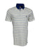 Polo piqué blanc cassé à rayure bleu