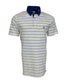 Polo piqué blanc cassé à rayure bleu