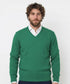 Pull Col V Green Coast - 100% Coton Filo di Scozia - Émeraude
