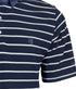 Polo piqué bleu nuit à rayure blanc / vert