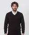 Pull col V homme GREEN COAST noir coton Filo di Scozia Made in Italy