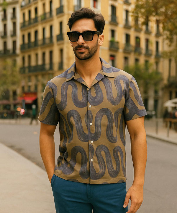 Chemise Multicolore " Wave B " en coton