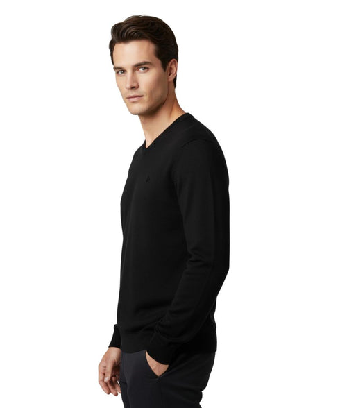 Pull col v-100% laine vierge Zegna lana Baruffa