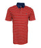 Polo piqué rouge à rayure blanc / bleu
