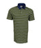 Polo piqué vert à rayure blanc / noir