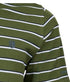 Polo piqué vert à rayure blanc / noir
