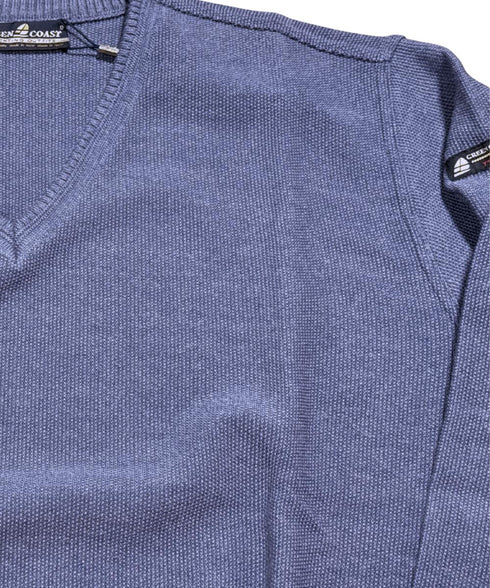 Pull Homme GREEN COAST Col V – Laine Mérinos & Acrylique | Made in Italy