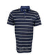 Polo piqué bleu nuit avec rayure blanche