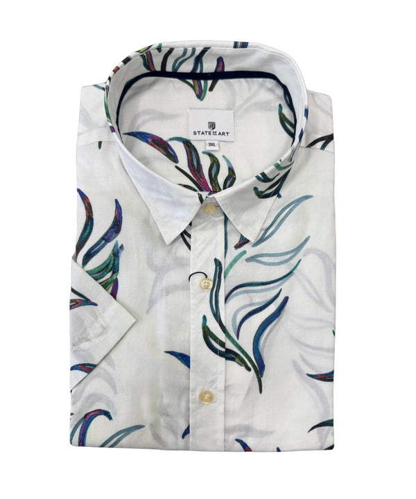 Chemise blanche imprimé demi manche