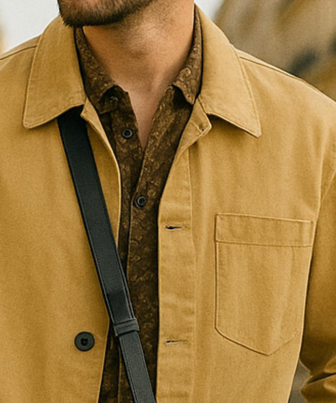 Veste tabac 'Broad Bro ' en Sergé de Coton