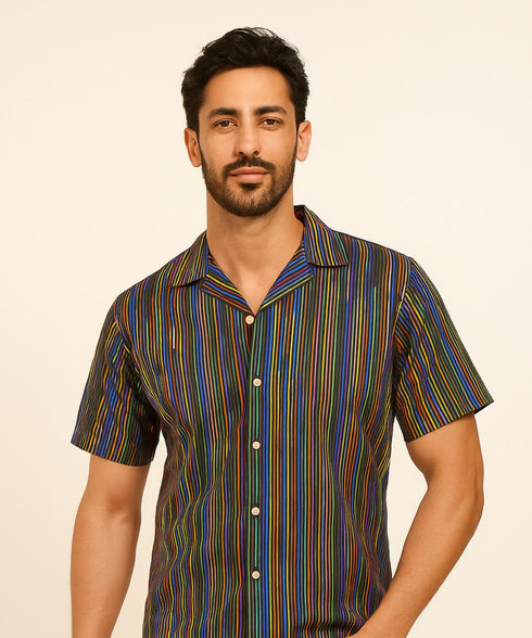 Chemise MuIticolore " Line " en coton