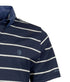 Polo piqué bleu nuit avec rayure blanche