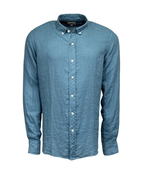 chemise bleu Canard en pure lin organique classic fit