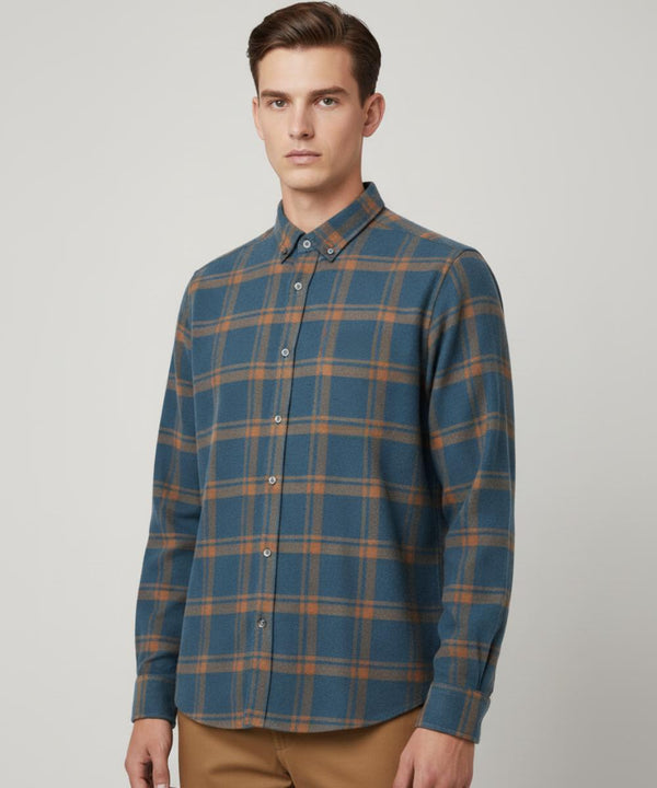 Chemise en Flanelle Bleue Homme Hiver | Chaude et Confortable