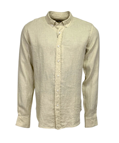 chemise beige en pure lin organique classic fit
